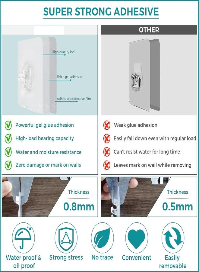 DEALBOOTH رف حمام لاصق من DEALBOOTH، منظم للحمام بدون حفر أو مسامير، مصنوع من الفولاذ المقاوم للصدأ، مقاوم للصدأ، تركيب بطريقتين مع جميع الملحقات (زاوية على شكل حرف L). - Image 2